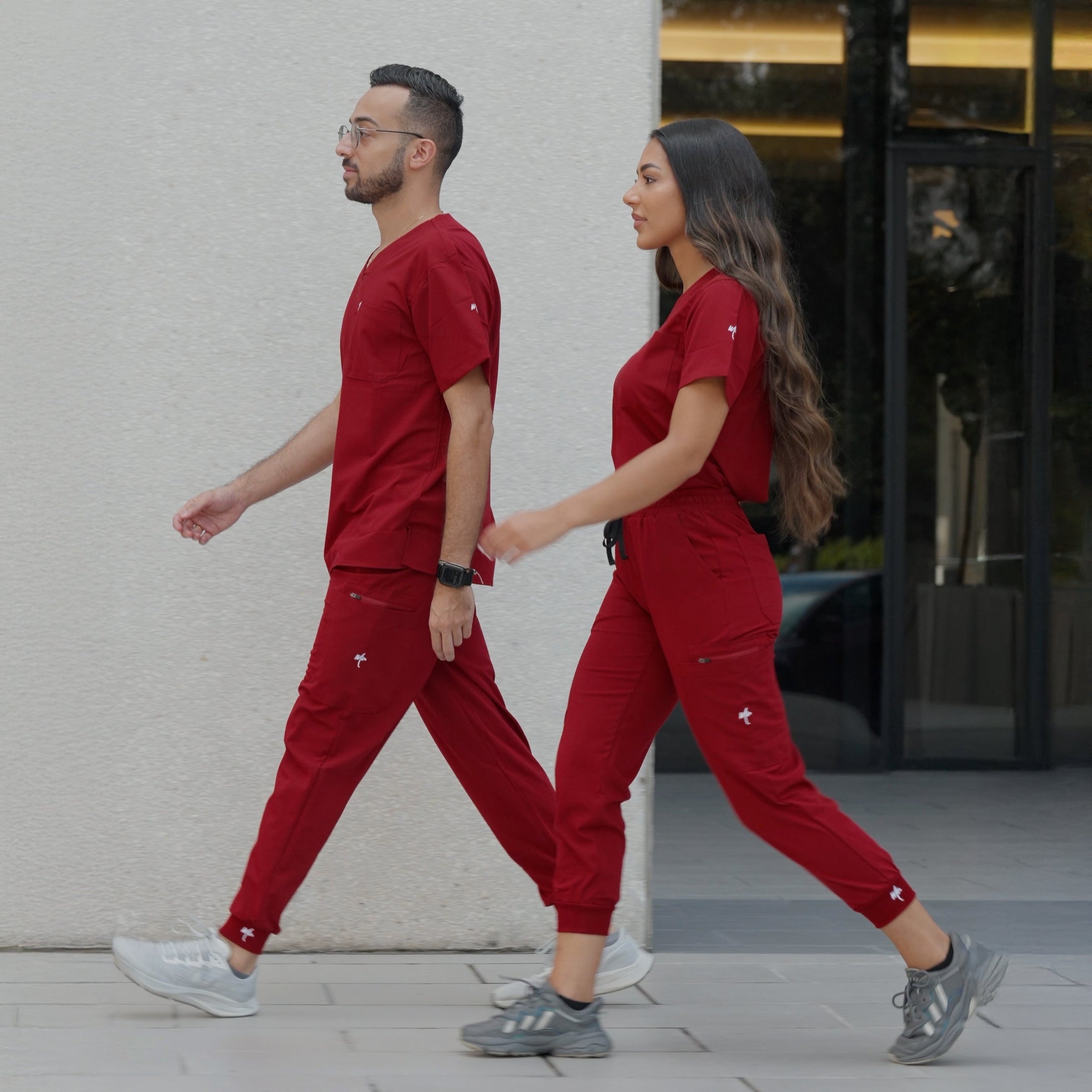 burgundy scrubs