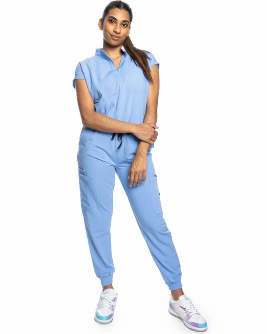 Women's Angie Ceil Blue Scrub Top
