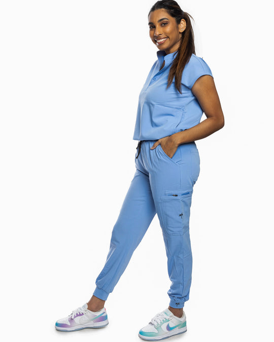 Women's Angie Ceil Blue Scrub Top
