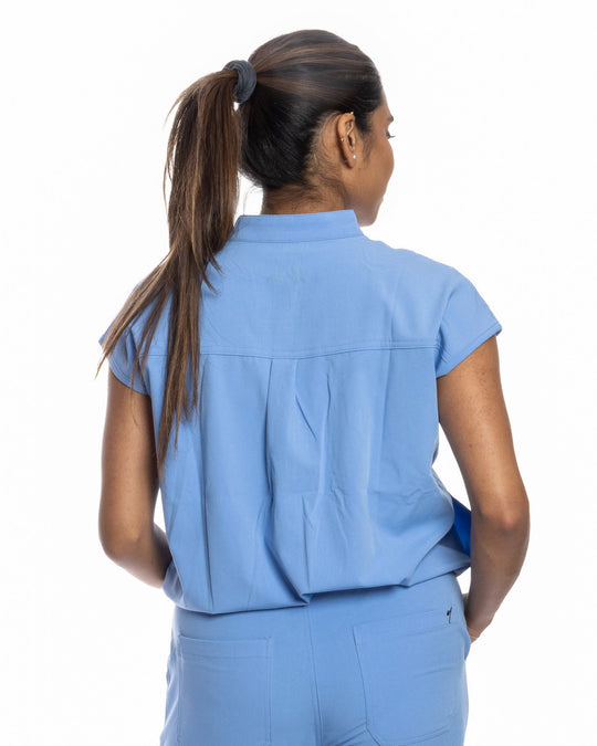 Women's Angie Ceil Blue Scrub Top