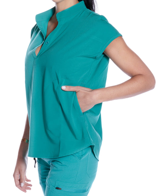 Women's Angie Teal Scrub Top