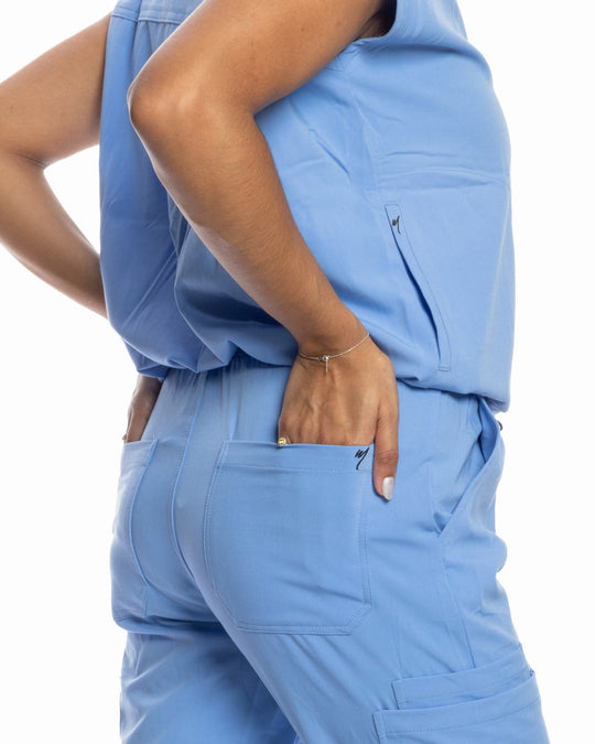 Women's Angie Ceil Blue Scrub Top