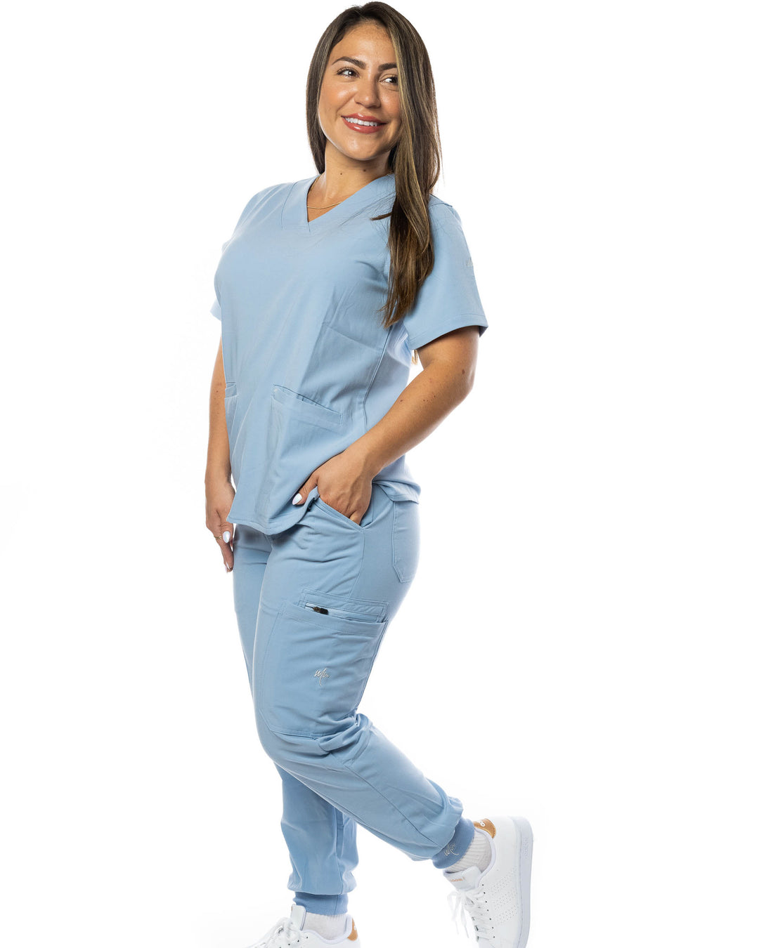 Women's Slate Blue 2 Pocket Scrub Top - Mimscrubs by millennials in Medicine