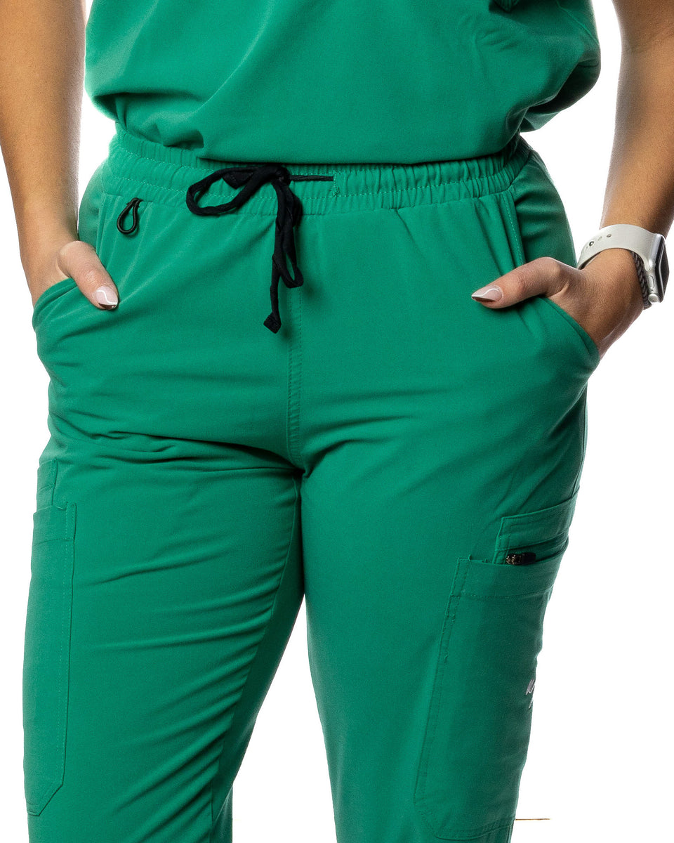 women's Hunter Green Jogger Scrub Pants Mim Scrubs Millennials In