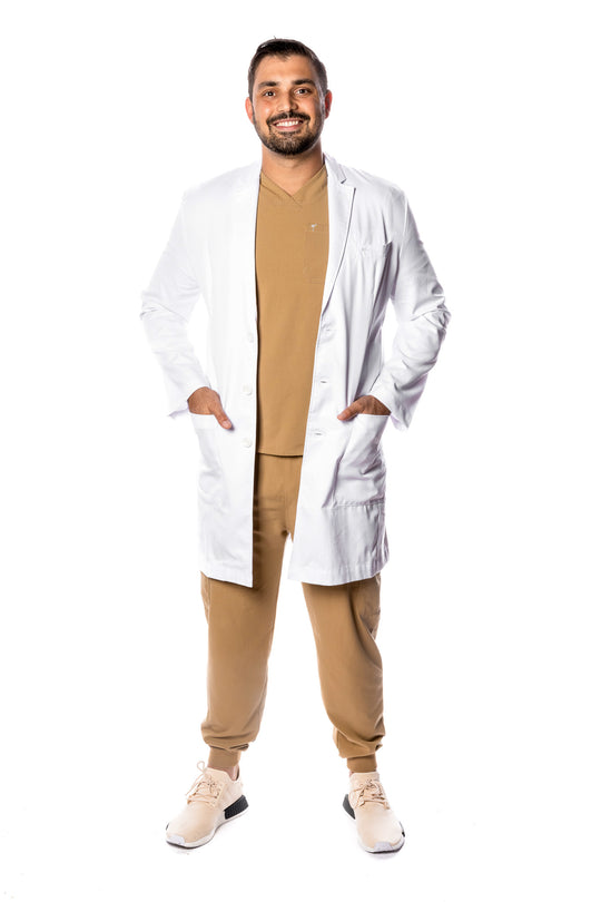 Men White Coat - Lab Coat by Mimscrubs