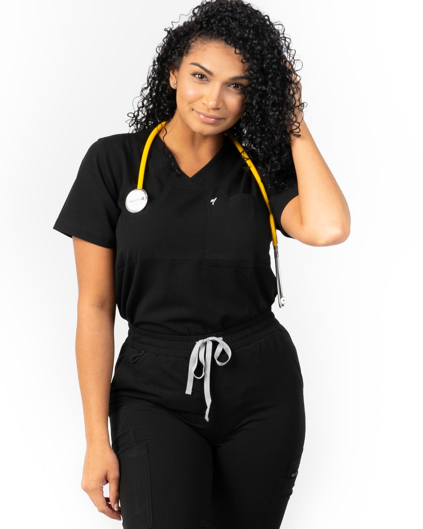 women's Black Scrub Top – Mim Scrubs - Millennials In Medicine