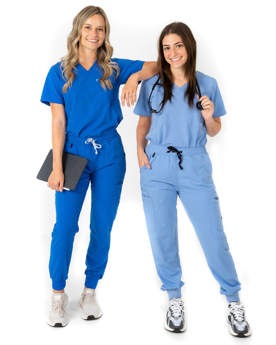 women's Royal Blue Scrub Top - Jogger Scrubs by Millennials In Medicine (Mim Scrubs)