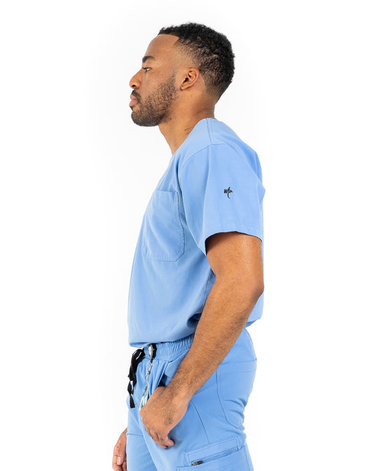 men's Ceil Blue Scrub Top - Jogger Scrubs by Millennials In Medicine (Mim Scrubs)
