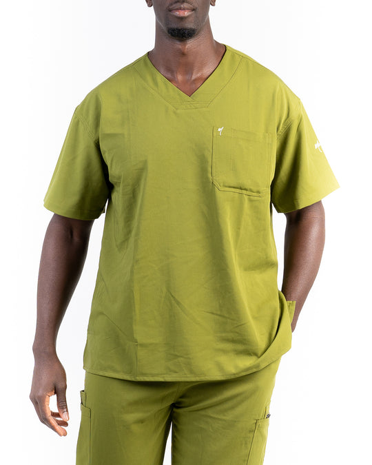 Men's Olive Scrub Top