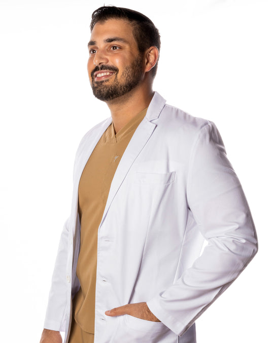 Men White Coat - Lab Coat by Mimscrubs