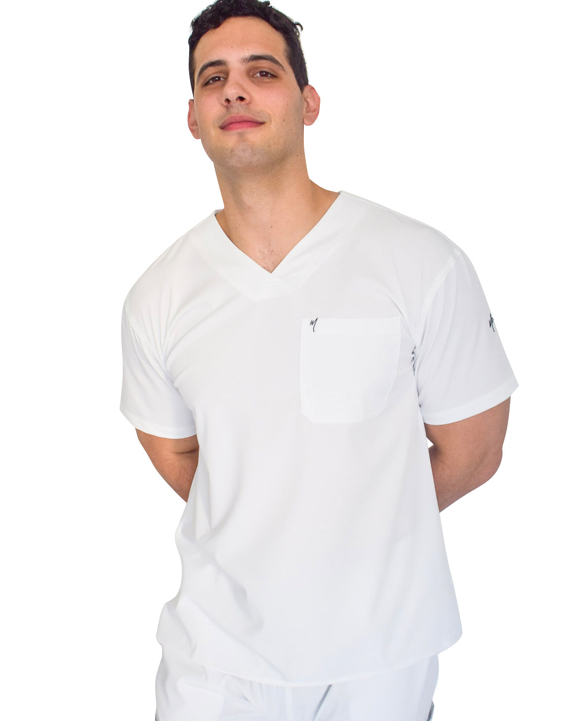 White on sale scrub top