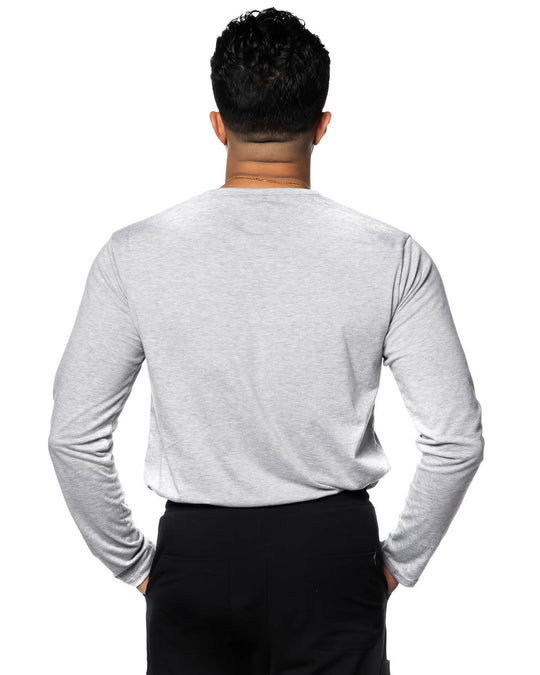 Long Sleeve CURVED HEM Underscrub shirt (chest logo)