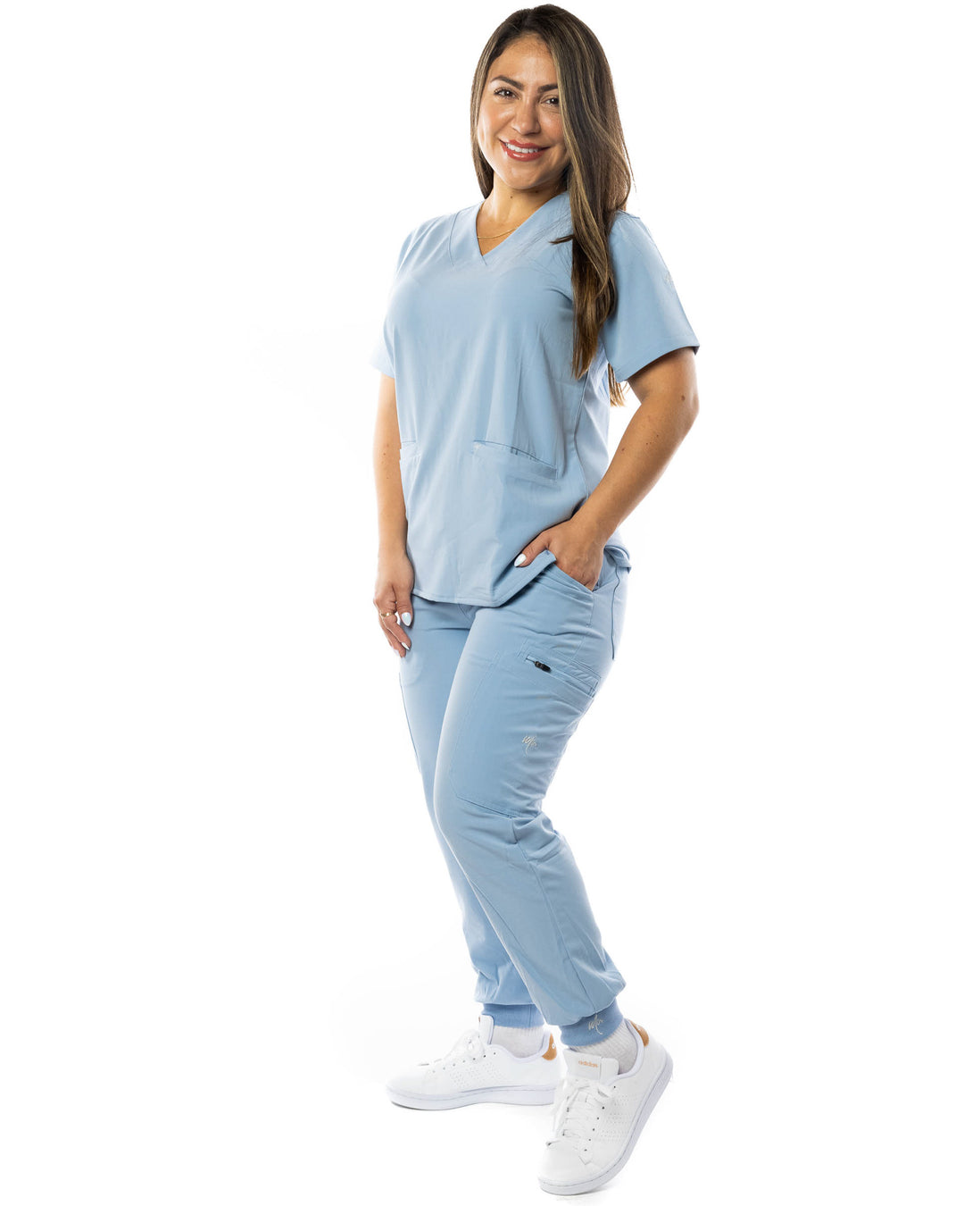 Women's Slate Blue 2 Pocket Scrub Top - Mimscrubs by millennials in Medicine