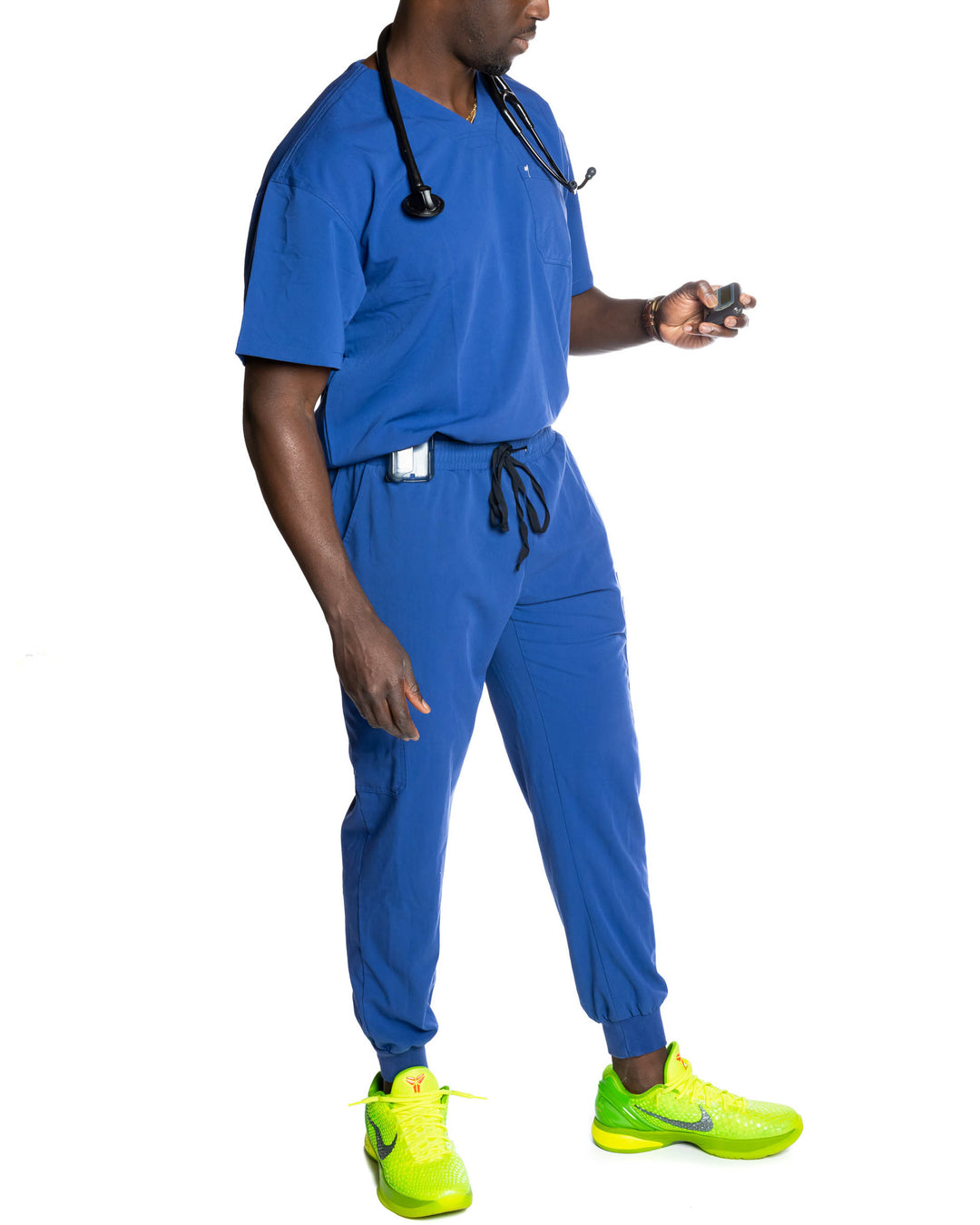 Male Jogger Scrubs Set in Navy Blue