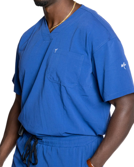 men's Navy Blue Scrub Top - Jogger Scrubs by Millennials In Medicine (Mim Scrubs)