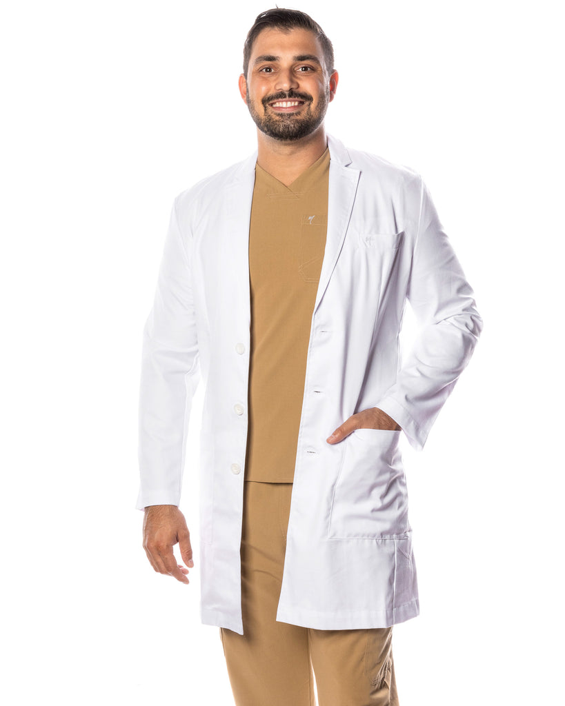 AMAIL  man coat ホワイト Men White Coat & Professional Lab Coats – Mim Scrubs - Millennials