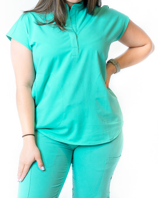 women's surgical green Scrub Top - Jogger Scrubs by Millennials In Medicine (Mim Scrubs)