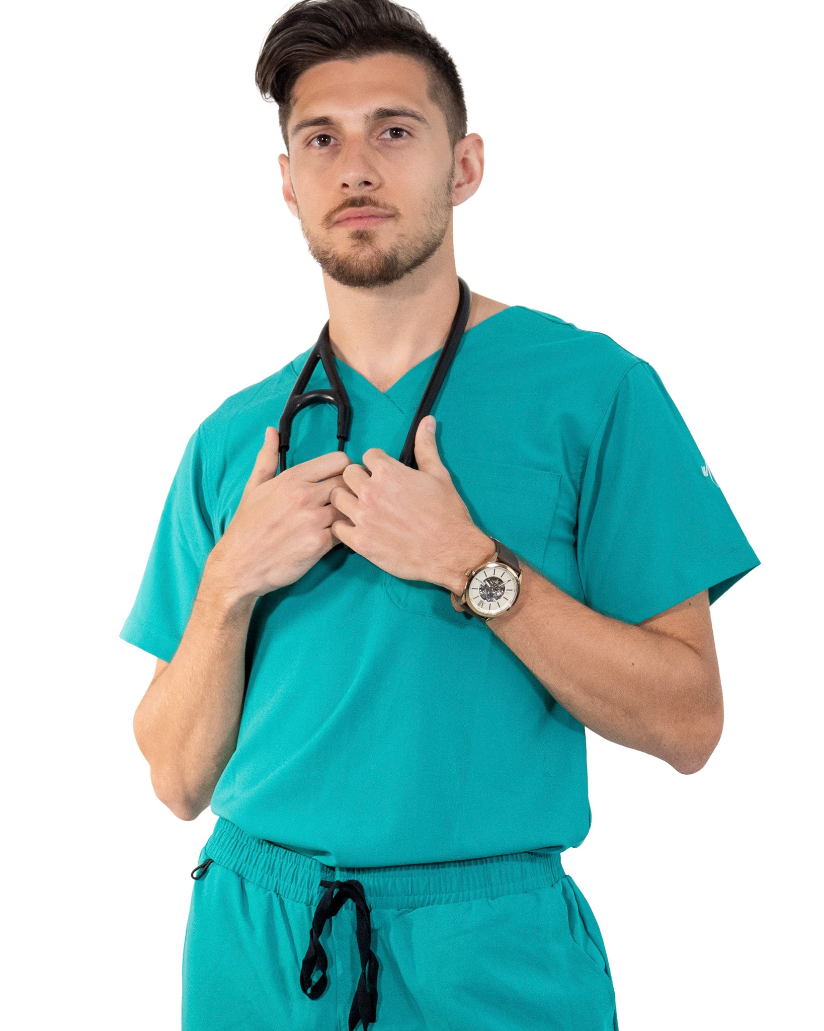 men's Teal Scrub Top - Jogger Scrubs by Millennials In Medicine (Mim Scrubs)