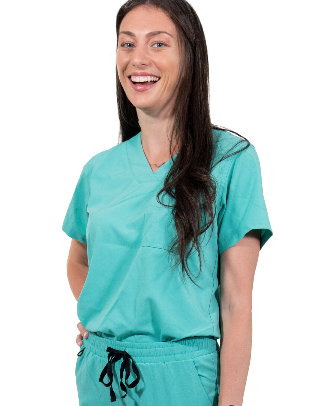 women's Surgical Green Scrub Top - Jogger Scrubs by Millennials In Medicine (Mim Scrubs)