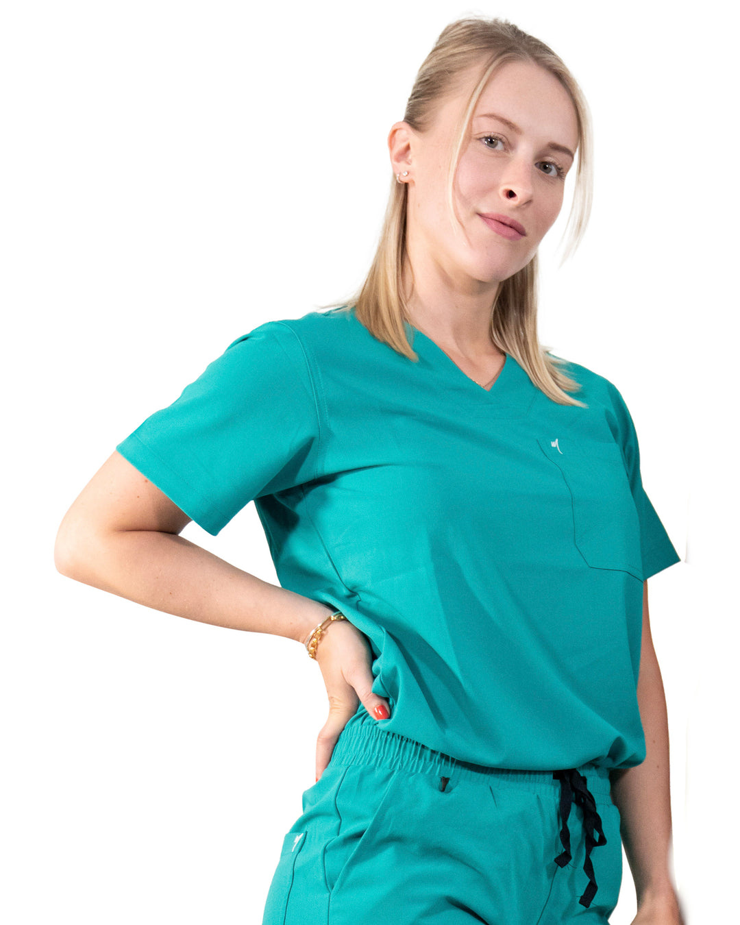 women's Teal Scrub Top - Jogger Scrubs by Millennials In Medicine (Mim Scrubs)