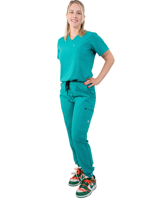 women's Teal Jogger Scrub Pants - Jogger Scrubs by Millennials In Medicine (Mim Scrubs)