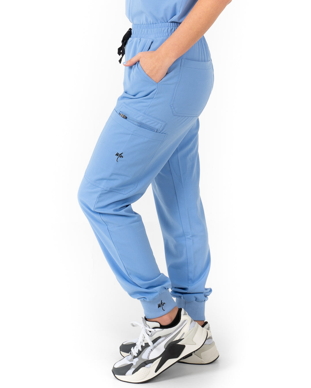 women's Ceil Blue Jogger Scrub Pants - Jogger Scrubs by Millennials In Medicine (Mim Scrubs)  Edit alt text