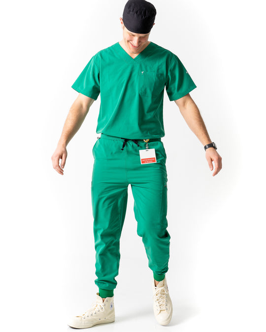 men's Hunter Green Jogger Scrub Pants - Jogger Scrubs by Millennials In Medicine (Mim Scrubs)