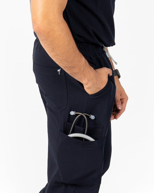 men's Dark Navy Blue Jogger Scrub Pants - Jogger Scrubs by Millennials In Medicine (Mim Scrubs)